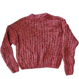 Cozy Pink Purple Red Knit Sweater Universal Thread Size Large Chunky